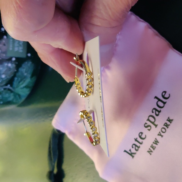 Kate Spade earrings NWT gold hoops - Picture 5 of 7